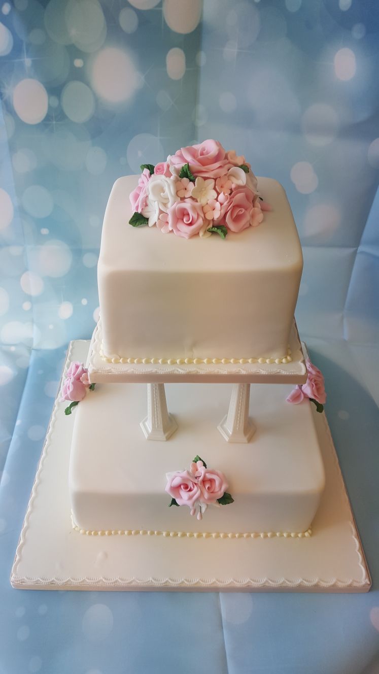2 Tier Wedding Cake Ravens Bakery Of Essex Ltd